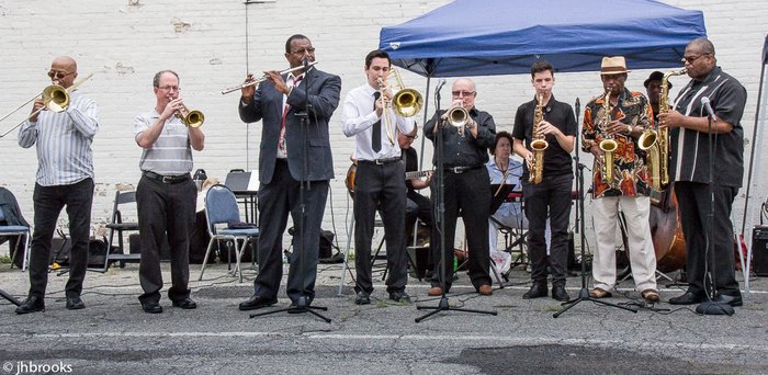 CCC Ensemble horn section at the Elks Festival