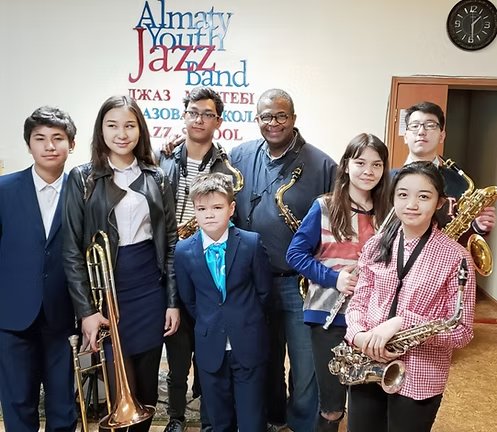 Ray Blue and the Almaty Youth Jazz Band in Almaty, Kazakhstan 2019