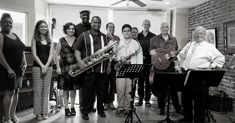 Ray Blue with students and fellow musicians